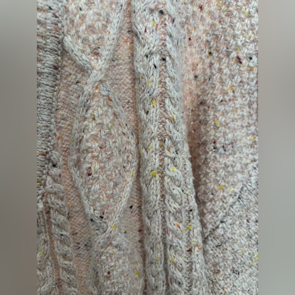 LOFT Beige Cable Knit speckled Cardigan Sweater - size Large - Picture 4 of 5